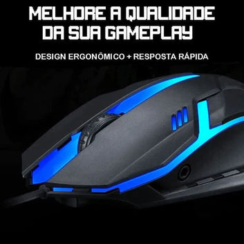 Alfa-usb mouse para gamer, 3200dpi, led rgb, para fio